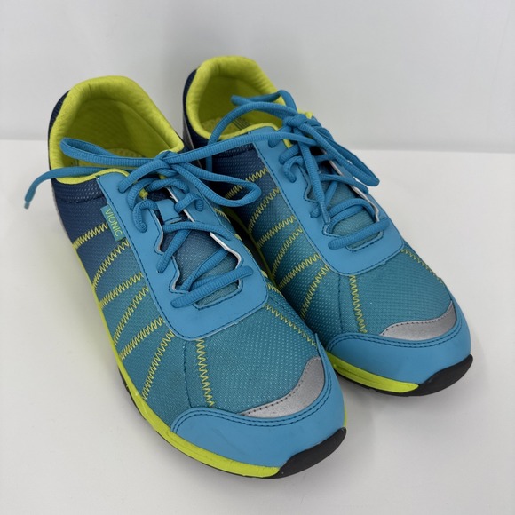 Vionic Womens Alliance Sneaker Size 11 Blue Green Lace Up Orthotic Shoe Trainer - Picture 1 of 9
